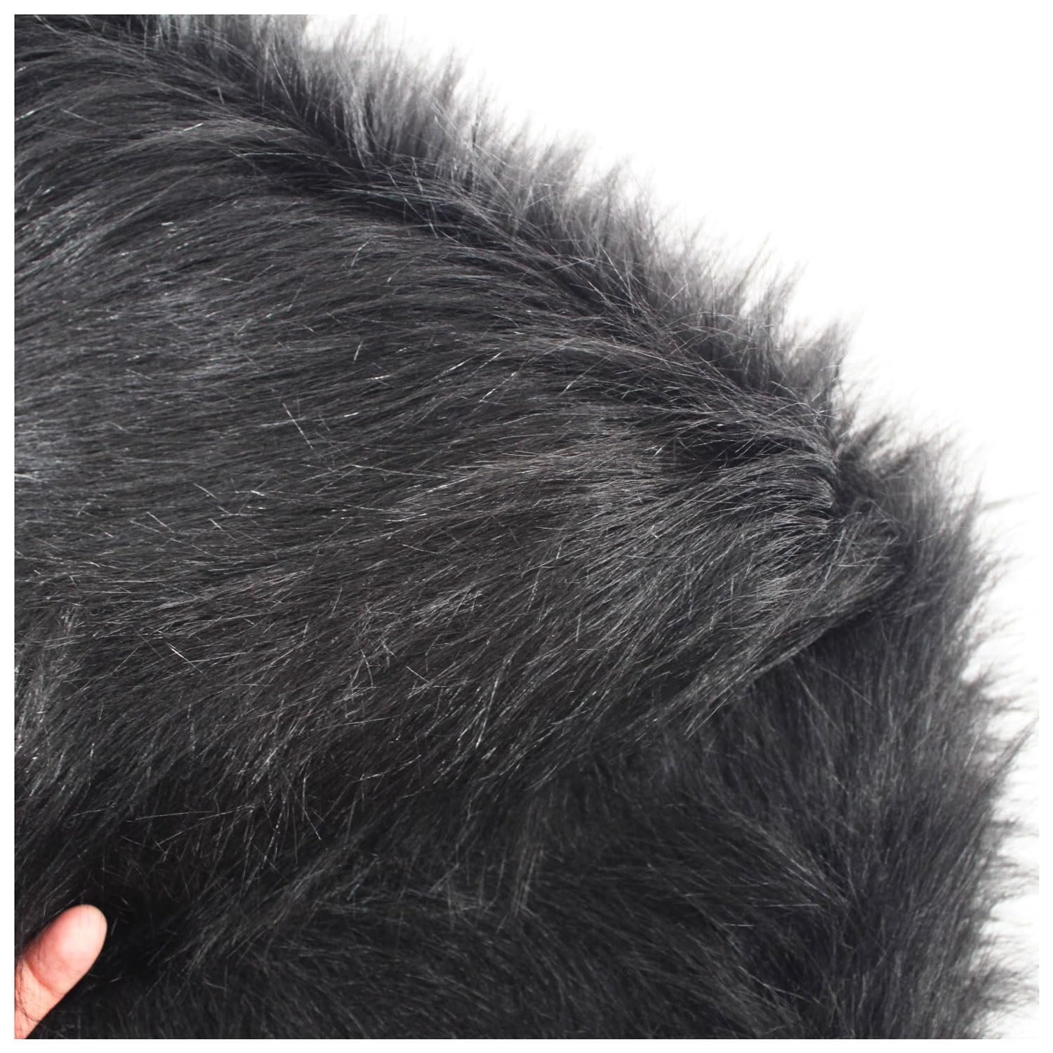Amazon.com: Faux Fur Fabric 20 X 59 Inches Black, Shaggy Plush